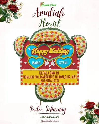 Karangan Papan Bunga Pernikahan di Semabung Baru
